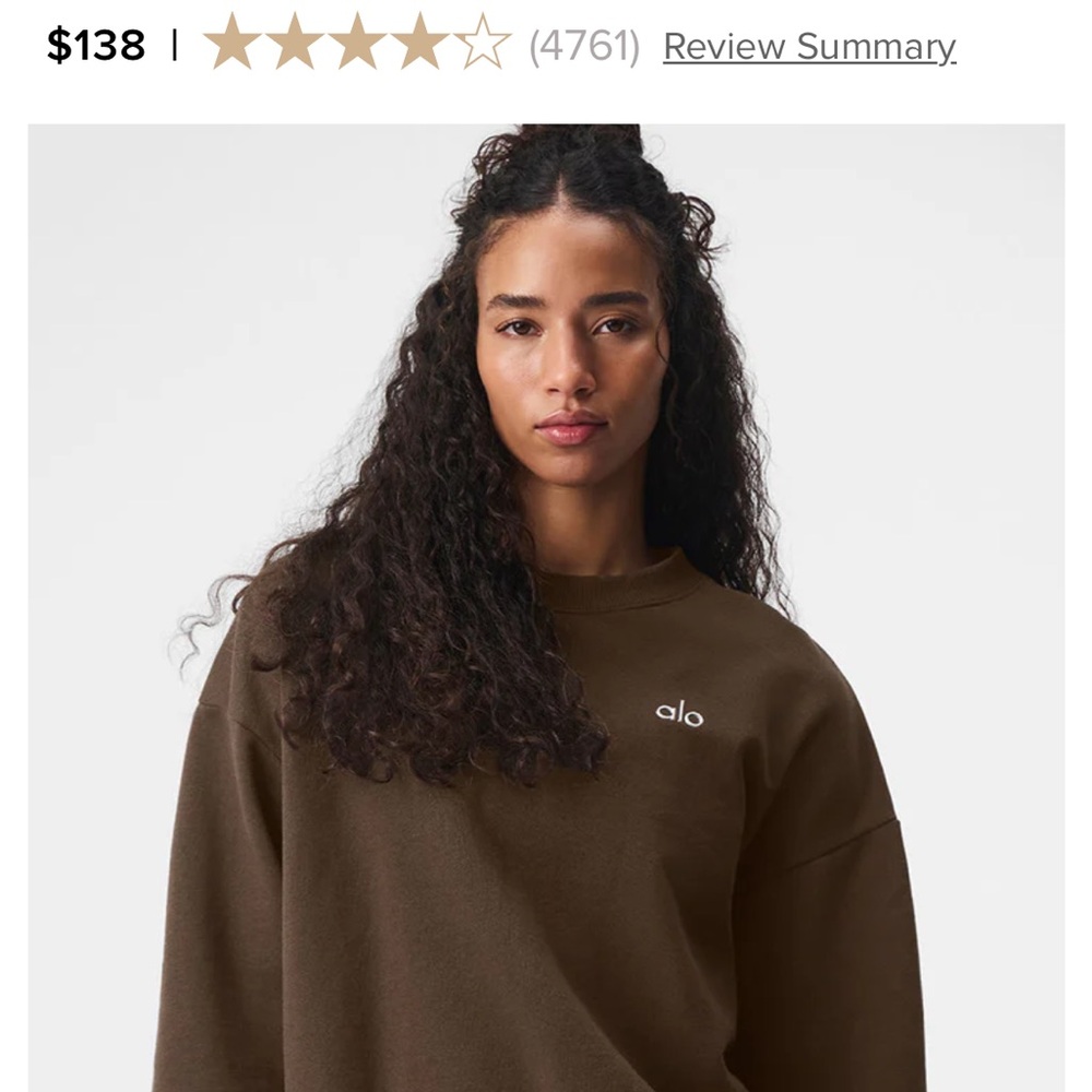 ALO Yoga Women's Chocolate Crew Neck Sweater